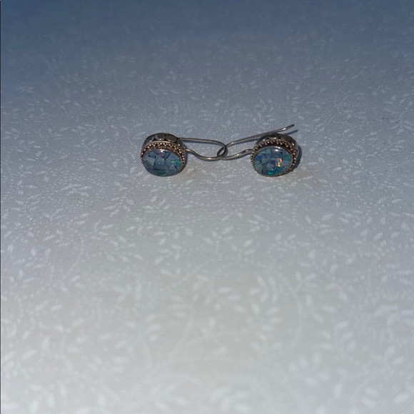 Jewelry - Blue and 925 sterling Silver opal Earrings
